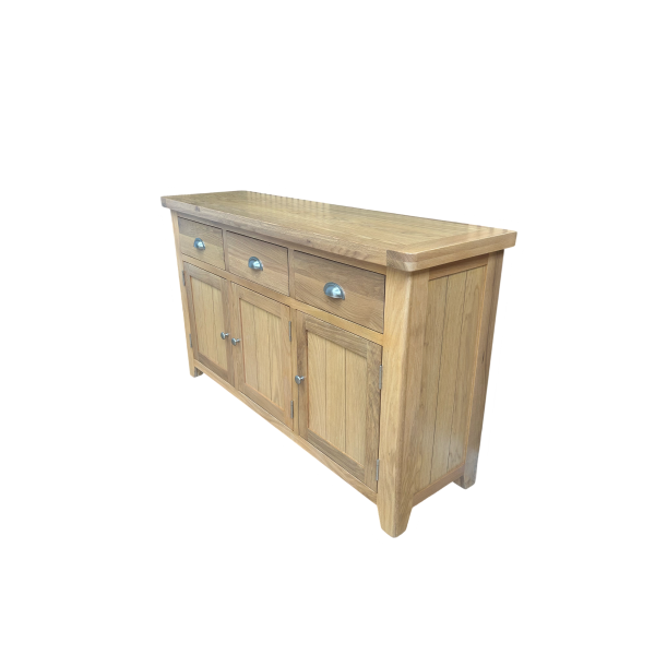 York Oak 3 Drawer 3 Door Sideboard